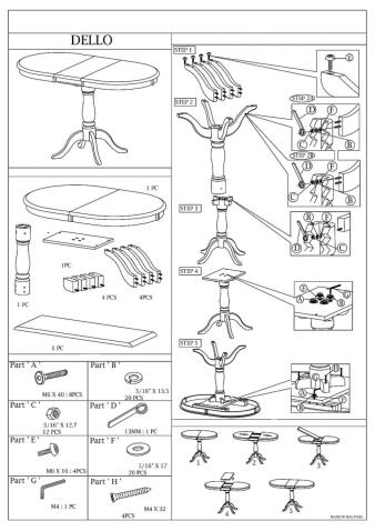 Стол обеденный SIGNAL DELLO белый/белый 100-129/70