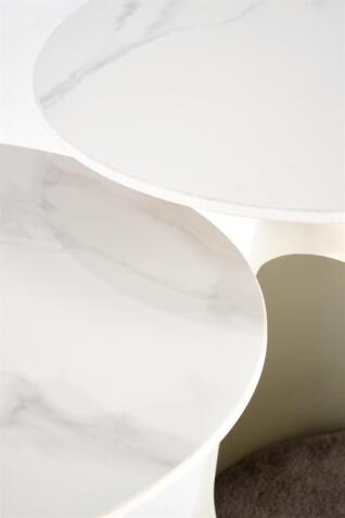 Комплект HALMAR OSARIO (2 стола журнальных) белый мрамор/белый