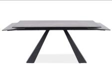 Стол обеденный SIGNAL SALVADORE Ceramic серый мрамор/черный мат 160-240/90