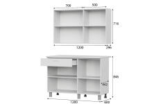 Кухонный гарнитур NN Мебель "КГ-4" (1,2 м) Белый/Дуб Сонома/Белый/Антарес