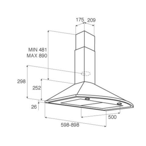 Вытяжка JET AIR JENNY TC-S 90 INX-10