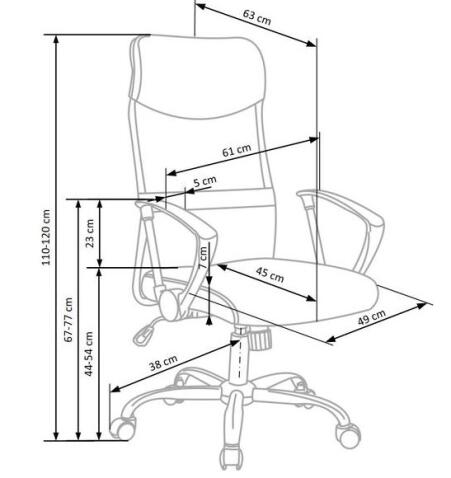 Кресло компьютерное HALMAR VIRE белый/хром