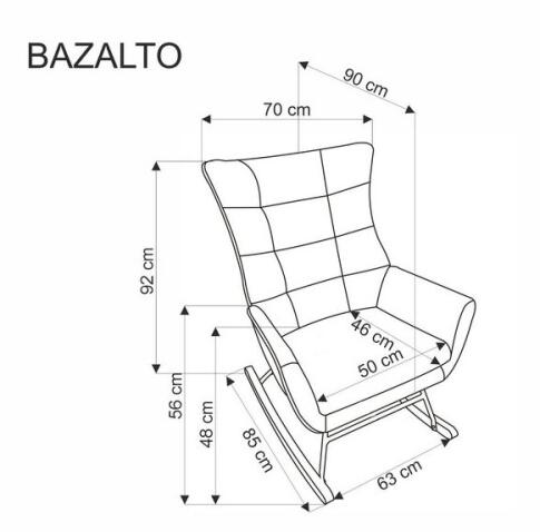 Кресло-качалка HALMAR BAZALTO горчичный