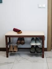 Банкетка Sheffilton SR-0628 артикул Б-2 темный орех/беж (+)