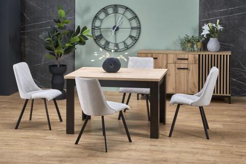 Стол обеденный HALMAR BAGIO дуб артизан/черный 120-160/80