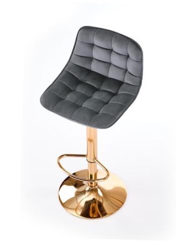 Стул барный HALMAR H120 темно-серый/золотой