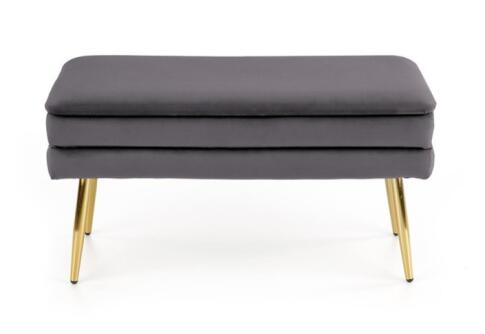 Скамья HALMAR VELVA серый/золотой