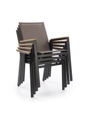 Стул HALMAR FIERRO черный/серый/коричневый