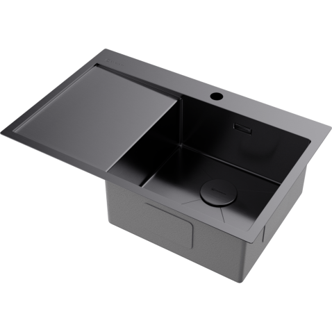 Кухонная мойка из нержавейки Omoikiri Akisame 78-GM-R вороненая сталь