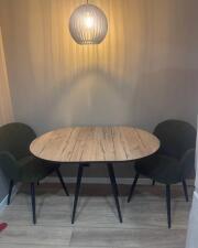 Стол ВВР Элип-2 дуб кера/черный конус, пластик