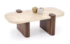 Стол журнальный HALMAR CANOA травертин/орех 120/70