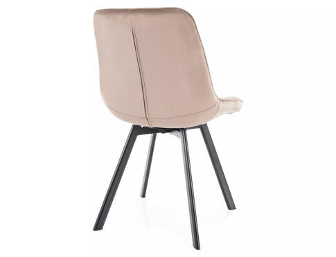 Стул SIGNAL MONTI Velvet Bluvel 40 темно-бежевый/черный, поворотный