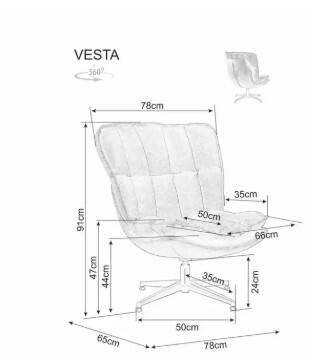 Кресло SIGNAL VESTA Velvet tap. 218 серый/черный