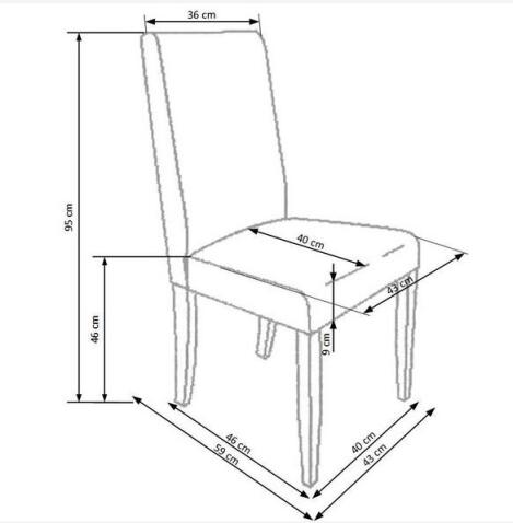 Стул HALMAR KERRY BIS венге/темно-коричневый