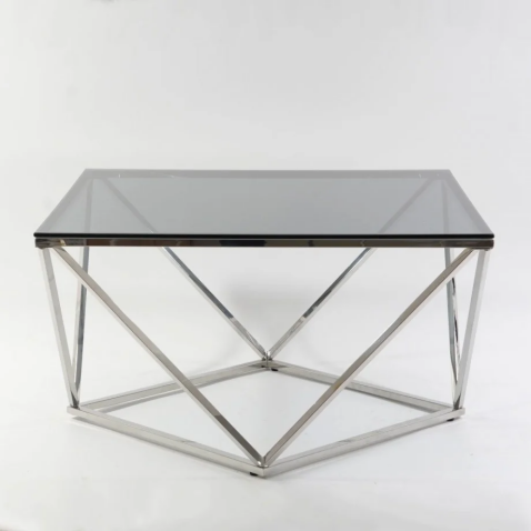 Стол журнальный SIGNAL SILVER A дымчатый/хром, 80/80/45