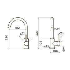 Смеситель для кухни Omoikiri Shinagawa GB графит