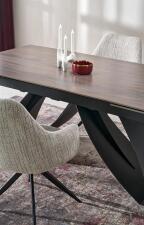 Стол обеденный HALMAR HILARIO орех/черный 180-260/90