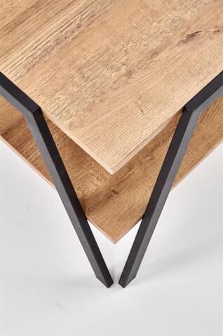 Стол журнальный HALMAR VOLTA дуб золотой/черный, 113/63/45