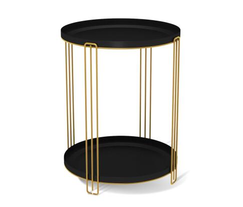 Стол журнальный Sheffilton SHT-CT31 артикул SHT-СЖ9 золото/черный муар