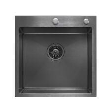 Кухонная мойка из нержавейки BLANTEK LS-5050HN Honeycomb Nano black