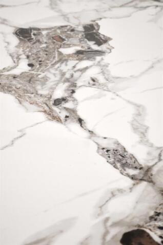 Стол обеденный HALMAR EMILIO белый мрамор/черный 140/80