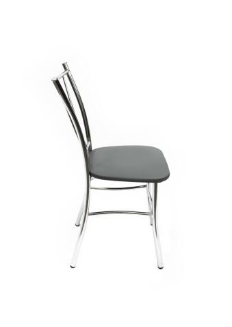 Стул ВВР Трилогия серый/хром, экокожа