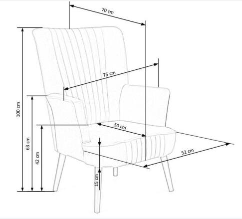 Кресло HALMAR DELGADO розовый/черный