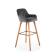 Стул барный HALMAR H93 темно-серый/орех
