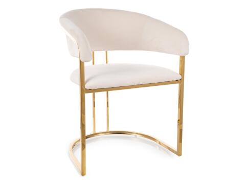Стул SIGNAL TULIPE Velvet Bluvel 22 светло-бежевый/золотой