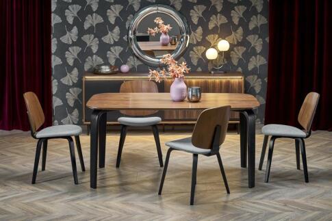 Стол обеденный HALMAR PEDRO орех/черный 160/90