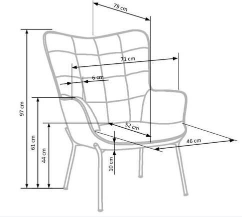 Кресло HALMAR CASTEL темно-зеленый/черный