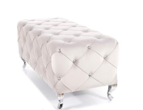 Пуф SIGNAL HESTIA Velvet Bluvel 03 светло-серый/серебряный