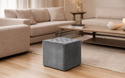 Пуф SIGNAL LORI Velvet Bluvel 14 серый