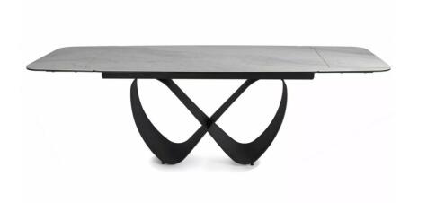 Стол обеденный SIGNAL INFINITY Ceramic Nature Cloud белый/черный 160-240/95