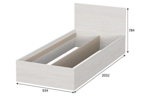 Кровать NN Мебель МСП 1 Ясень Анкор светлый 90/200 (серия 2)