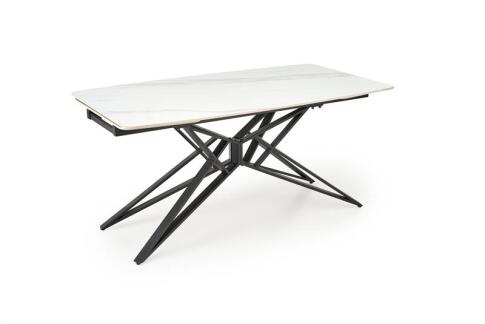 Стол обеденный HALMAR ALFREDO белый мрамор/черный 160-240/91
