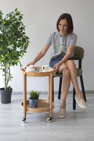 Стол сервировочный Sheffilton SHT-CT63 прозрачный лак