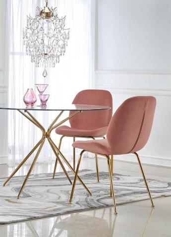 Стол обеденный HALMAR RONDO прозрачный/золотой 110