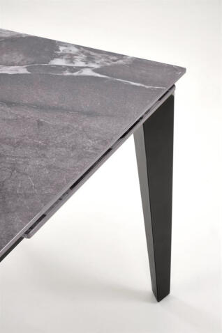 Стол обеденный HALMAR FELIX серый мрамор/черный 141-201/81