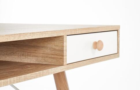 Стол компьютерный HALMAR B34 дуб сонома/белый