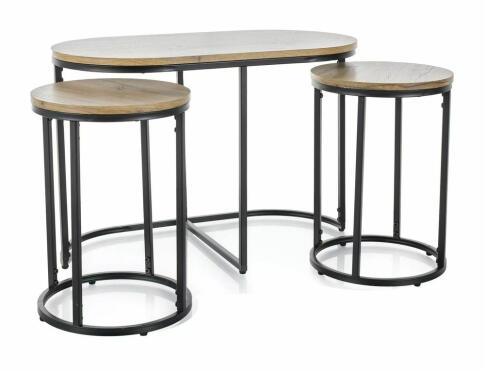 Комплект SIGNAL TWIX (3 стола журнальных) дуб артизан/черный