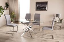 Стол обеденный SIGNAL AGIS II прозрачный/хром 140/80