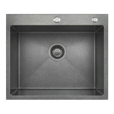 Кухонная мойка из нержавейки BLANTEK LS-5848SNB Snake texture black