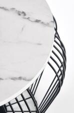 Стол журнальный HALMAR ADRIANNA белый мрамор/черный