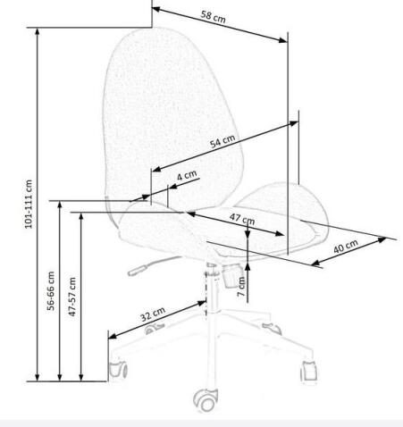 Кресло компьютерное HALMAR FALCAO серый/белый