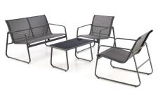 Комплект HALMAR CONOR (софа + 2 кресла + стол журнальный) темно-серый/светло-серый