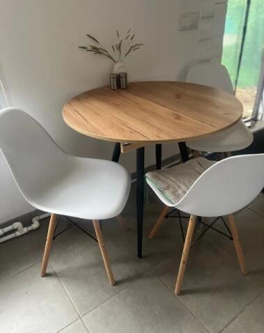 Стол ВВР Элип Дуб крафт золотой/черный конус, ЛДСП