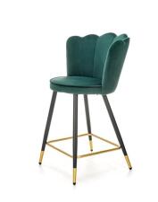 Стул барный HALMAR H106 темно-зеленый/черный/золотой