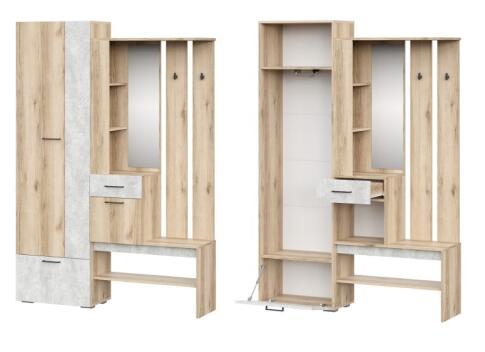 Прихожая SV-МЕБЕЛЬ "Фаворит 1 К" Дуб Делано/Цемент Светлый