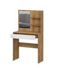 Стол туалетный NN Мебель (МС Байкал К) Дуб Золотой/Белый матовый (с зеркалом)